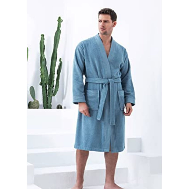 SEYANTE Peignoir turc en coton pour hommes peignoir kimono en